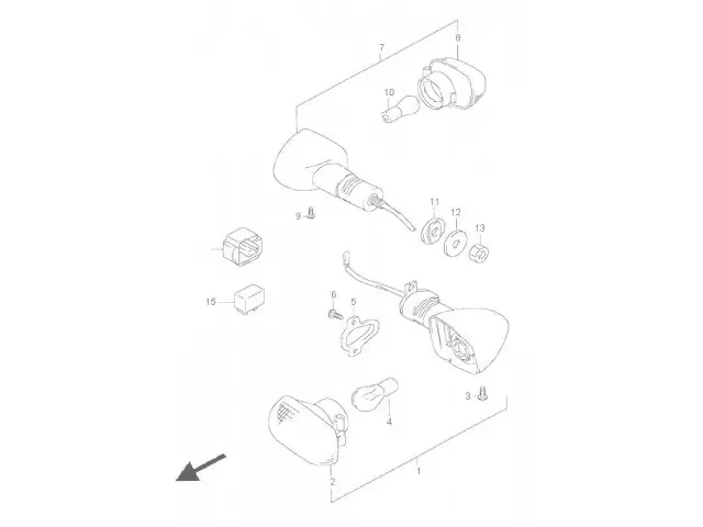 Intermitente delantero izquierdo Suzuki Gsx 600 r 1998 - 2000