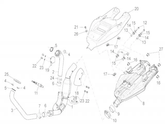 Abrazadera de colector a culata Aprilia Dorsoduro 750 2008 - 2016