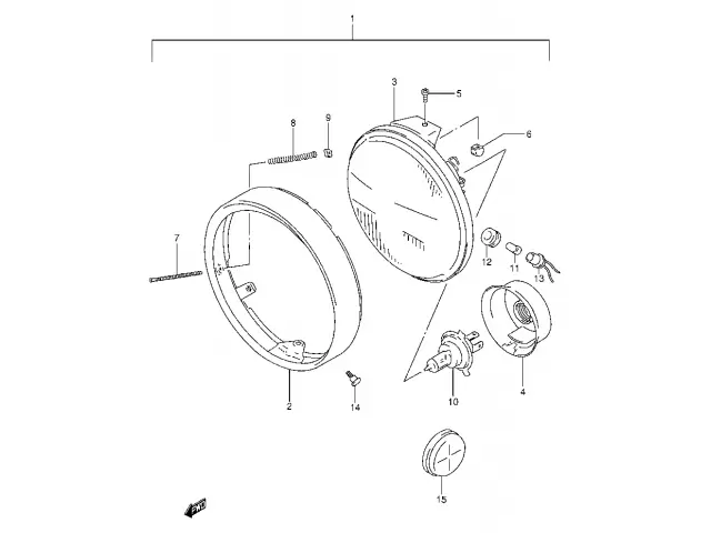 Faro, Optica Delantera Suzuki tu 250 1992-1997