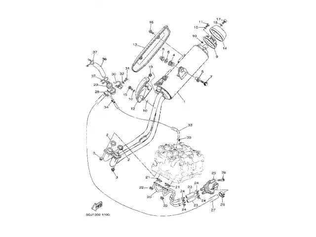 Silenciador  Yamaha tmax 500 2001 - 2003