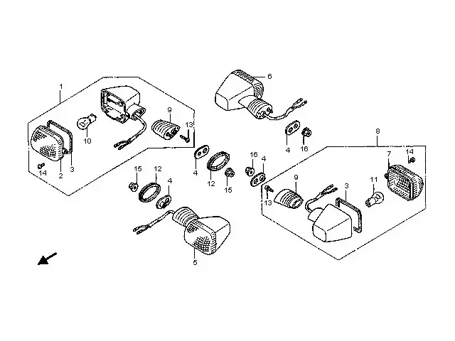 Intermitente trasero derecho Honda cbr 900 1996 - 1997