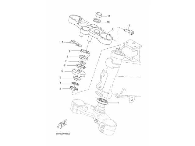 Tija superior Yamaha YZF-R125 2014 - 2016