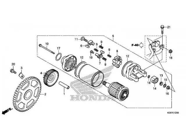 Piñon doble motor arranque Honda Forza 300 ABS 2018 - 2020