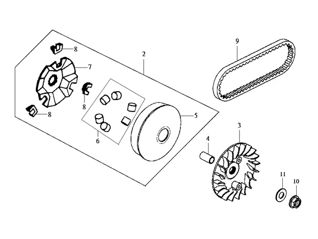 Variador completo Sym hd 125 evo 2010 - 2014