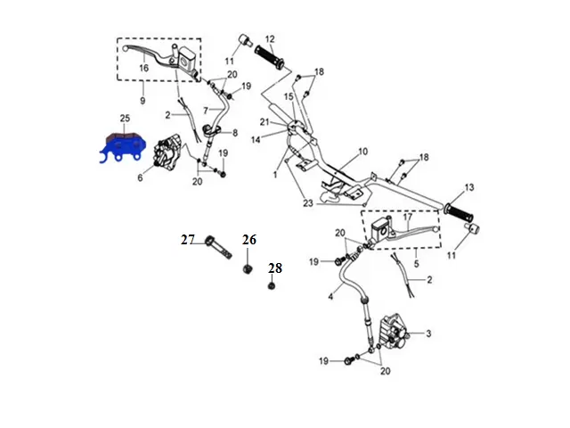 Interruptor freno delantero Sym hd 125 evo 2010 - 2014