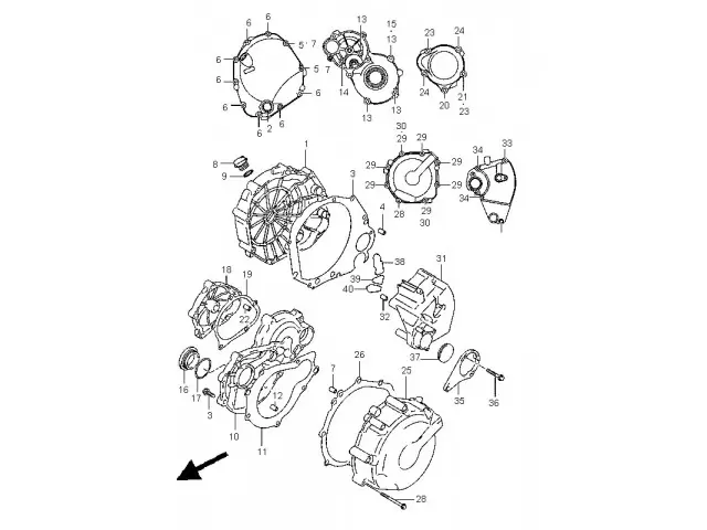 Tapa del piñon de ataque del motor Suzuki gsx 600 r 2001 - 2003