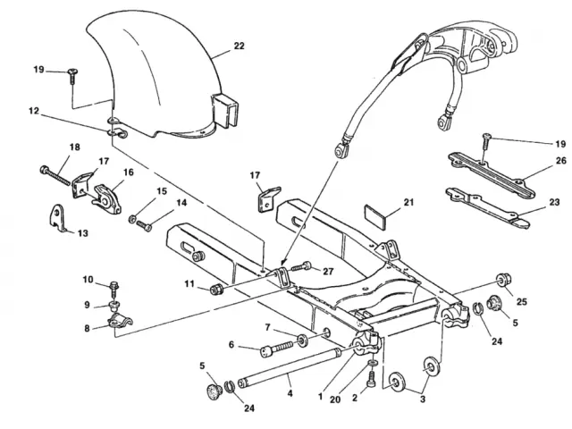 Tensor basculante Ducati monster 600 1998 - 1999