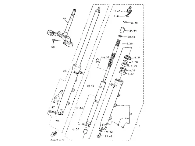 Barra completa izquierda Yamaha fzr 1000 1990-1991