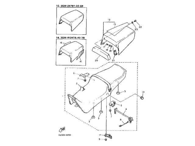 Asiento Yamaha fzr 1000 1990-1991