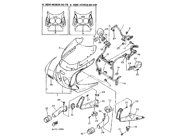 Araña inferior Yamaha fzr 1000 1990-1991