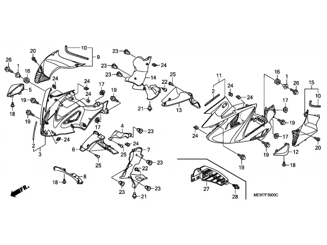 Aireador izquierdo Honda Deauville 700 ABS 2006 - 2008