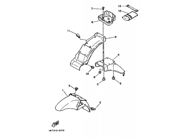 Aleta pase de rueda superior o inferior YAMAHA RD 350 1985-1990  repuestos de motos