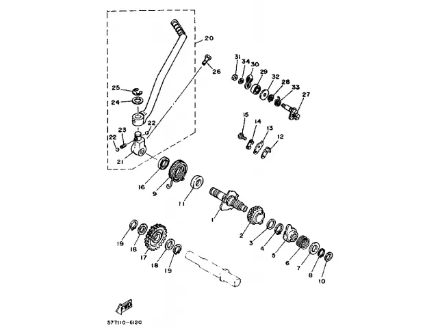 PEDAL DE ARRANQUE Yamaha xt 350 1989-1995