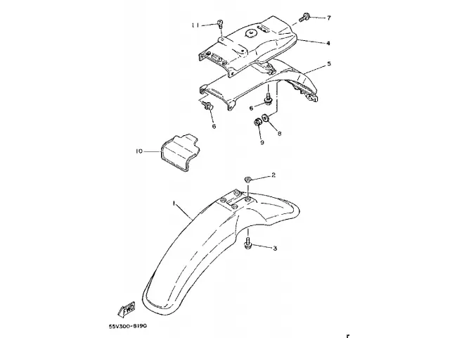ALETA PORTA MATRICULA Yamaha xt 350 1989-1995