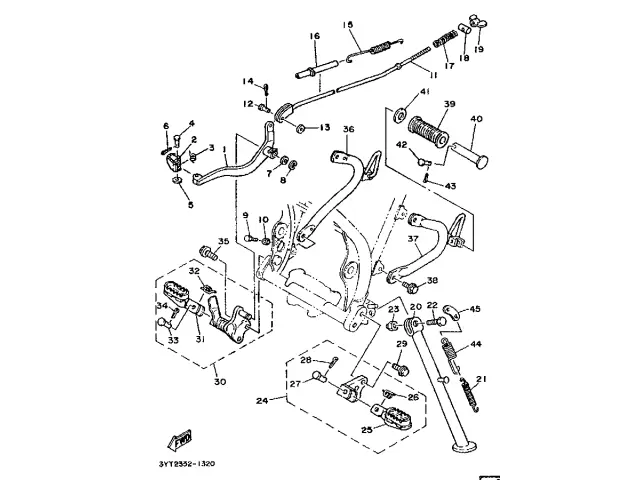 Soporte estribera delantero derecho Yamaha xt 350 1989-1995