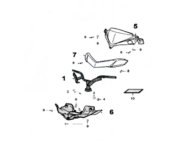 Embellecedor manillar inferior Peugeot Geopolis 250 2006 - 2013
