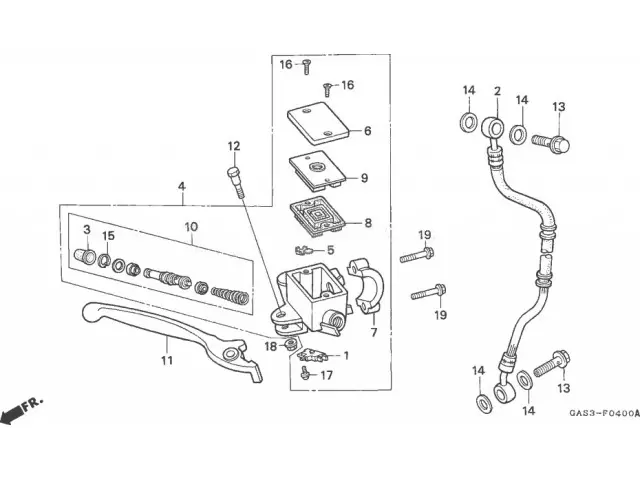 Maneta freno delantera Honda ns1 80 1992-2000