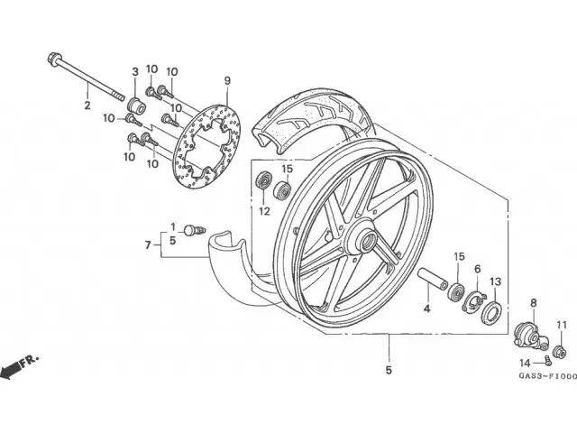 Rueda delantera Honda ns1 80 1992-2000