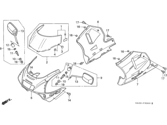 Retrovisor derecho Honda ns1 80 1992-2000
