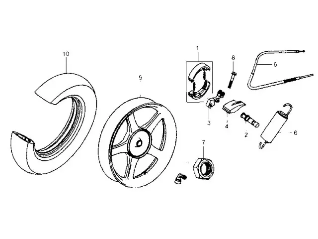 Rueda trasera Sym HD 125 2003 - 2006