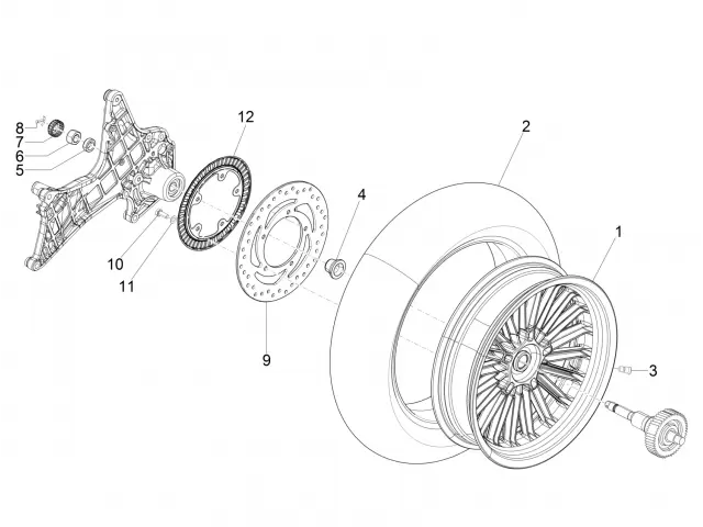 Corona abs trasera Piaggio Beverly 300 ie ABS 2016 - 2020