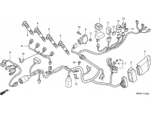 Rele de la bomba de gasolina Honda cbr 600 1999 - 2000