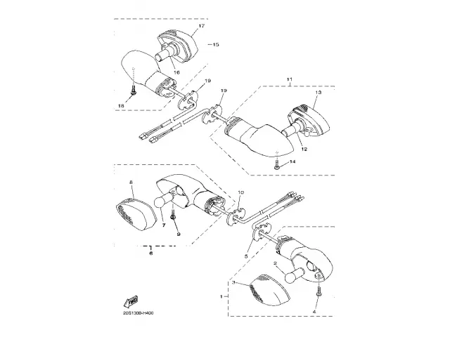 Intermitente trasero derecho Yamaha fz 800 2010-2015