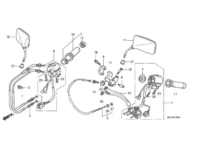 Maneta embrague Honda vtx 1300 2004-2012
