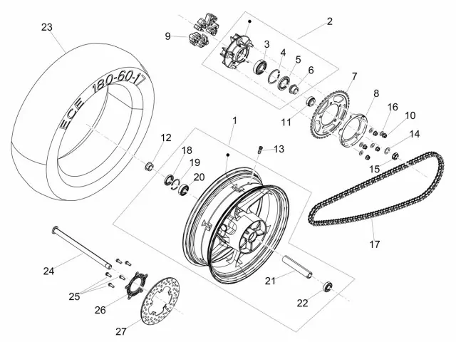 Corona abs trasera Aprilia RS 660 2020 - 2024