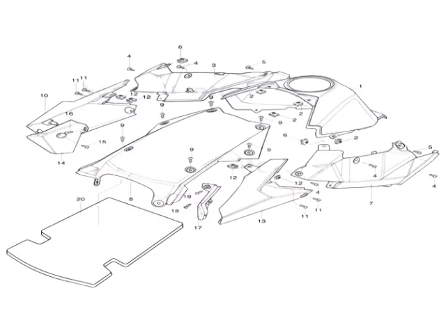 Cubre depósito derecho Hyosung GD 250 N 2014 - 2016
