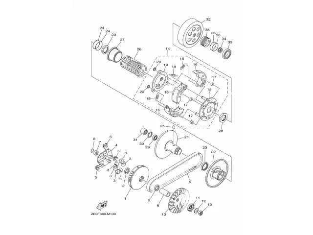 Variador completo Yamaha Tricity 125 2014 - 2016