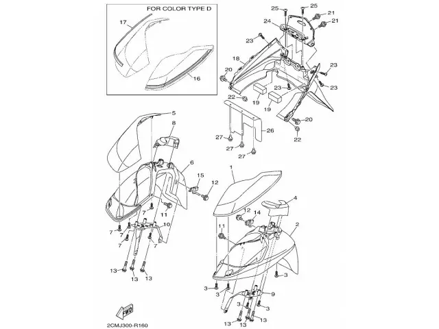 Aleta porta matricula Yamaha Tricity 125 2014 - 2016