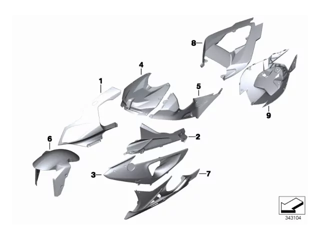 Aleta pase rueda superior Bmw s1000 rr 2009 - 2012