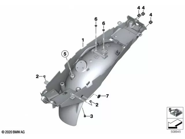 Aleta pase rueda superior Bmw R 1250 GS Adventure 2021 - 2024