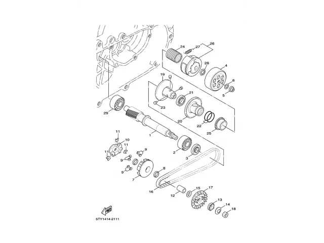 Variador completo Yamaha Cygnus 125  XC 2007 - 2010