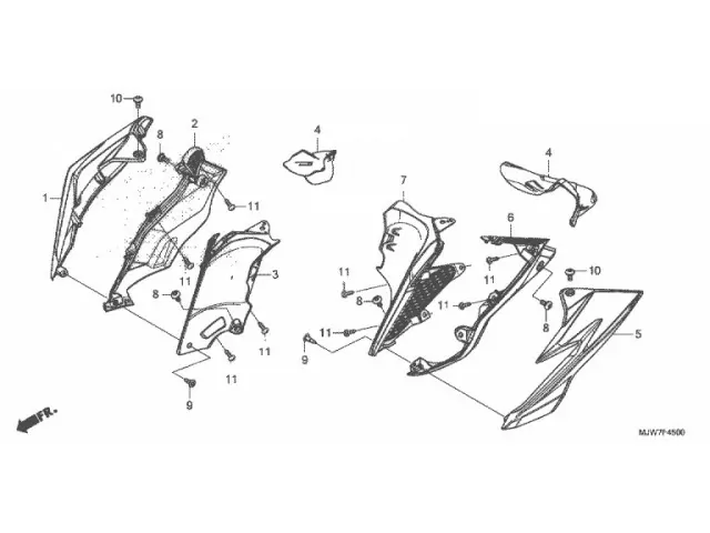 Aireador izquierdo Honda CB 500 F 2016 - 2018