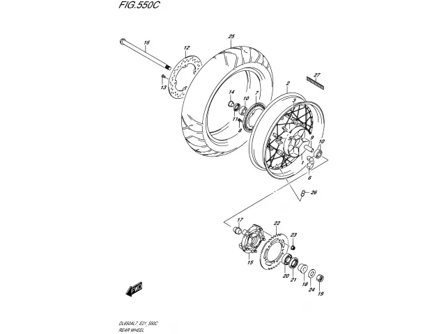 Disco freno trasero Suzuki DL V-Strom 650 2017 - 2020