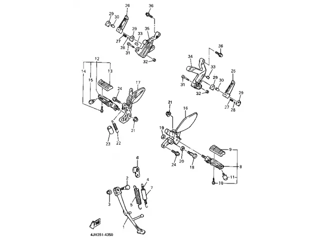 Estribera trasera derecha Yamaha Thundercat 600 1996 - 2003