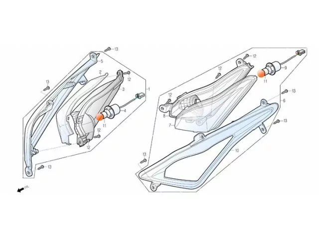 Intermitente delantero izquierdo Daelim S3 250 FI Advance 2012 - 2016