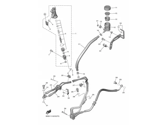 Deposito liquido freno delantero Yamaha YZF-R7 2022 - 2024
