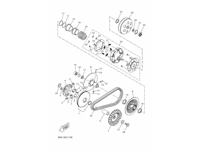 Variador completo Yamaha XMAX 300 2023 - 2024