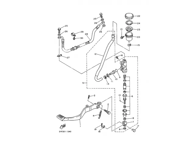Bomba freno trasero Yamaha xtz 660 1991-1994
