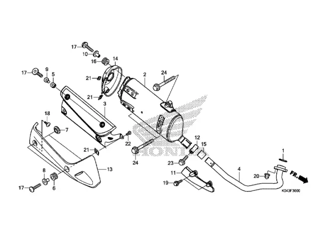 Embellecedor salida silencioso Honda NSS 300 Forza ABS 2013 - 2017