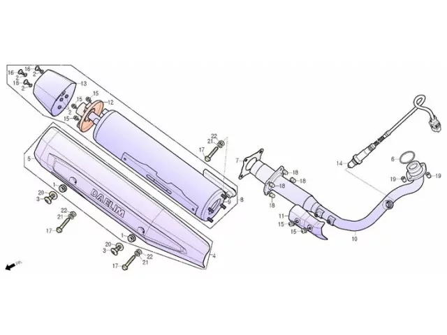 Embellecedor salida silencioso Daelim S3 250 FI Advance 2012 - 2016