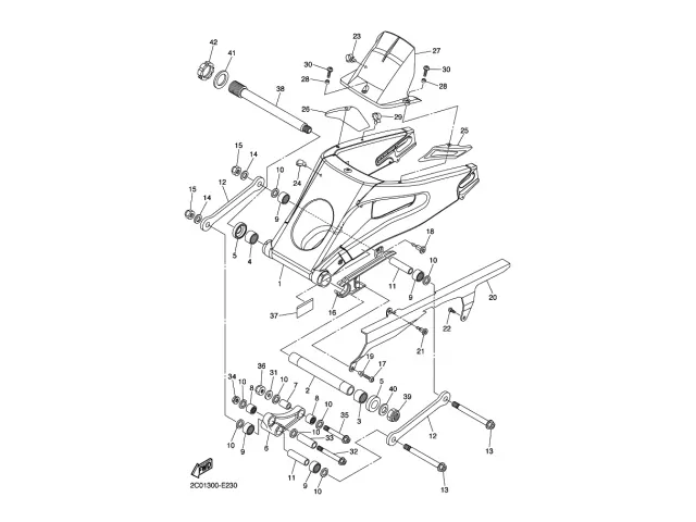 Protector basculante izquierdo Yamaha r6r 600 cc 2006 - 2007