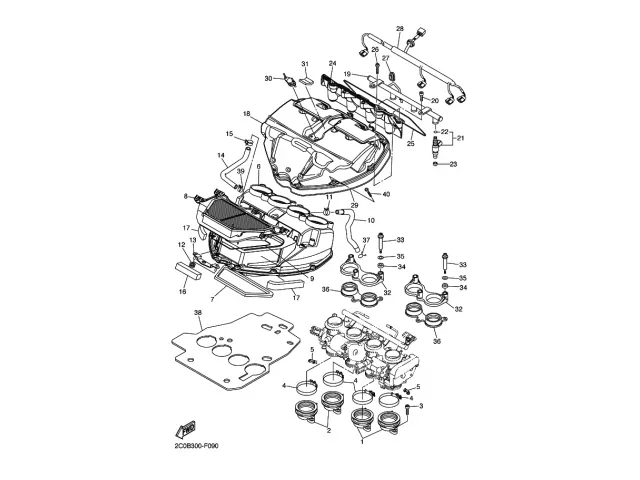 Rampa inyección superior Yamaha r6r 600 cc 2006 - 2007