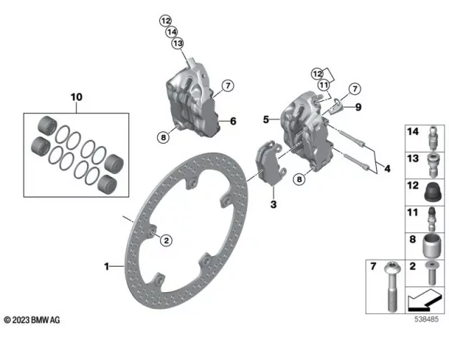 Pinza freno delantera izquierda Bmw R 1300 GS 2022 - 2025