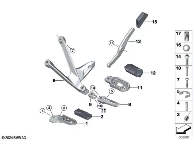 Soporte estribera trasera izquierda Bmw R 1300 GS 2022 - 2025